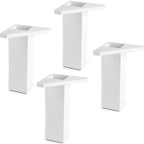 4 Pieds Meubles Blancs 15cm avec Plaque Montage (1/5)