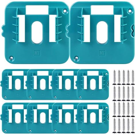 Paquet de 10 supports de batterie pour batteries Makita 14,4-18 V, support de batterie Makita, support de machine/support d'outils pour BL1860 BL1850 BL1840 BL1830 (avec 20 vis, pas de batterie) (1/5)