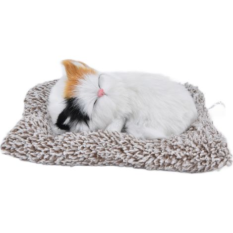 Poupée Chat Simulée Mignonne en Peluche, Décoration Bureau et Voiture, Animal Ornement Maison (1/5)