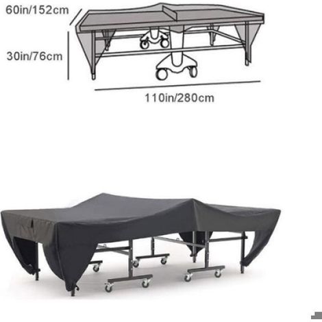 Housse De Table De Ping-Pong - 280x152x76 Cm - Tissu Oxford 210D Imperméable Et Anti-Uv - Noir - 1 Pièce (1/5)