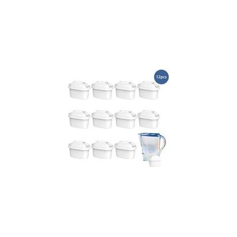 Pack de 12 cartouches filtrantes Brita Maxtra Plus – Filtration améliorée – Élimine chlore, plomb et arsenic – Compatible carafes Marella