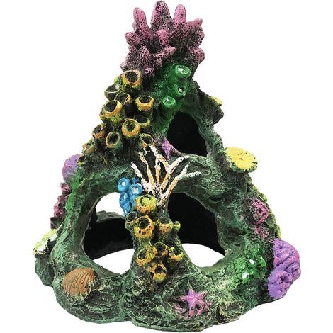 Resin cave ornament, reef aquarium decoration, shelter for Betta fish, freshwater and saltwater (1/5)