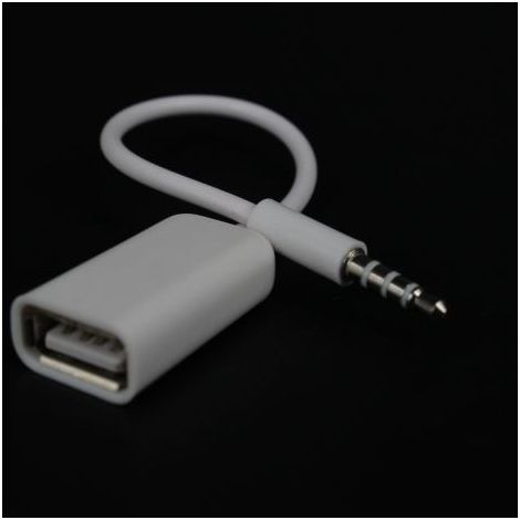 Car audio cable, AUX to USB, USB female to 3.5mm jack 12V connection for car MP3 players. Factory direct sale. (1/5)