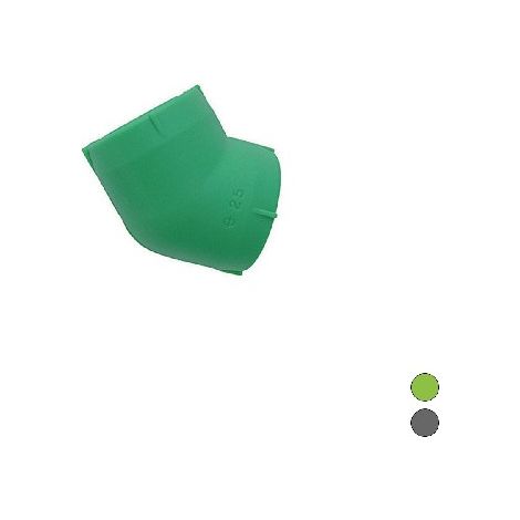 GOMITO LISCIO 45° IN POLIPROPILENE Misura: Diam. 25 Grigio