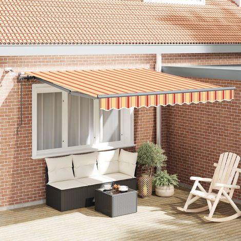 Markisenstoff Gelb und Orange 350 x 250 cm Polyester vidaXL