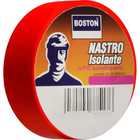 Nastro Isolante Boston Rosso 10 Pezzi 15 x 10 mt