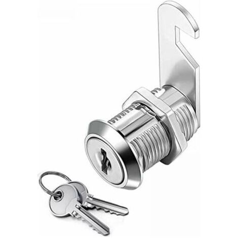 errure Batteuse Cylindre, Verrou de Porte pour Armoire, Serrure Batteuse a Came Barillet pour Boite aux Lettres Tiroir, 30mm (1/5)