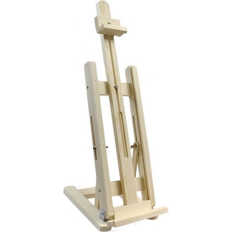 Trade Shop - Cavalletto Pittorico Legno Inclinabile Regolabile Per Pittura Tele Quadri 50cm -