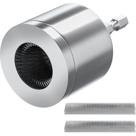 Nettoyeur de tuyaux en cuivre métallique de 1/2 pouce avec brosse de rechange et poignée hexagonale de 1/4 pouce pour perceuses électriques (1/5)