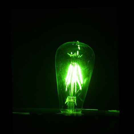 Ampoule LED E27 Edison Style Rétro en Rose, Bleu, Vert, Blanc Neutre et Blanc Chaud Couleur LED: Vert