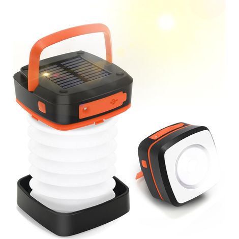 Lampe De Camping Solaire Pliable Et Rechargeable, Lanterne De Camping Portable Avec 3 Modes D'éclairage Pour Le Camping, La Pêche Et Les Situations D'urgence, 1 Pièce (1/5)