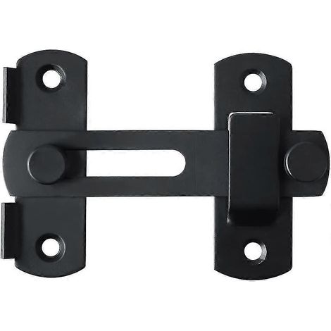 Loquet coulissant à bascule avec vis pour porte, fenêtre, placard et jardin, finition acier inoxydable noir mat (1/5)