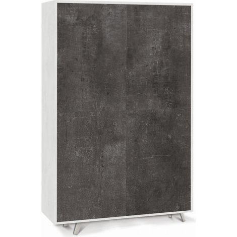 Mueble 4 Puertas 108L x 41P x h161 – Acabado Blanco Opaco y Negro Opaco – Sarmog