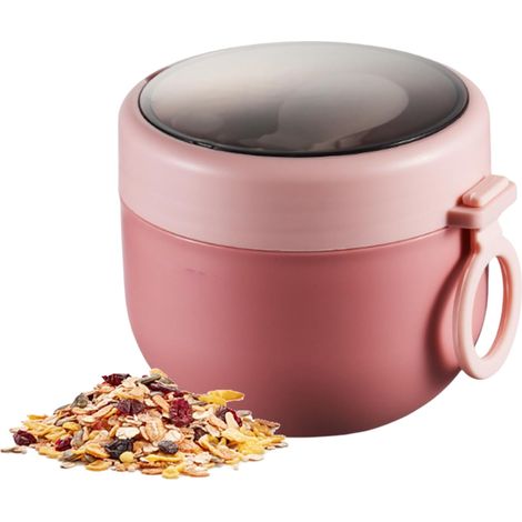 Pot de yaourt, pot de muesli à emporter, pour enfants, boîte à lunch, muesli à emporter, pot avec cuillère pliante, bol de smoothie, porridge, pot avec couvercle pour yaourt pour tous les petits-déjeu (1/5)