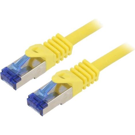 Cable reseau RJ45 male S-FTP Cat 6a jaune - 1m