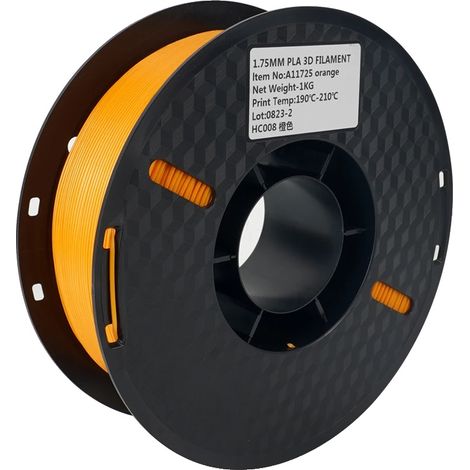 Filamento PLA, alta qualità, ecologico, 1 kg, arancione. (1/2)