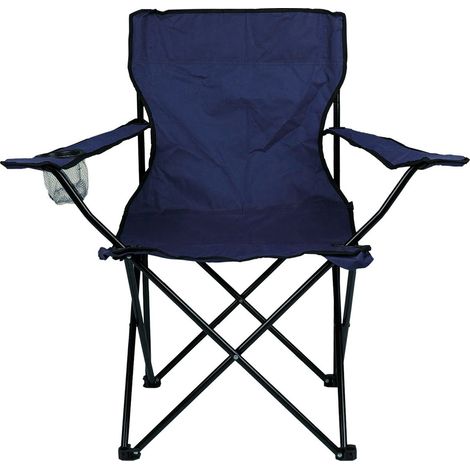 2971 Silla de camping y jardín plegable Miami con posa-vasos  Color: Azul