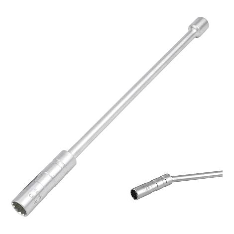 Magnetic Spark Plug Socket 14 mm, 360° Rotating Head 3/8 Inch Spark Plug Wrench 12 Slim Notches for Automotive Repair Chrome Vanadium Steel (1/5)