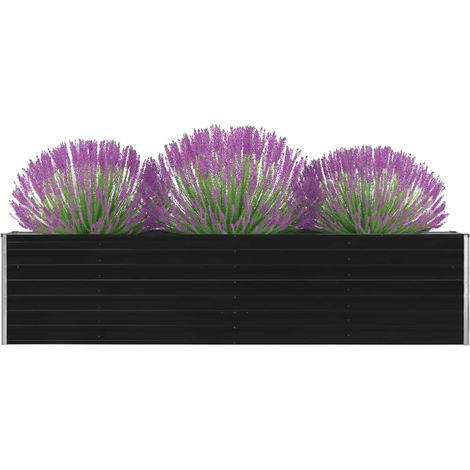 Jardinière 320x40x77 cm Acier galvanisé Anthracite (1/5)