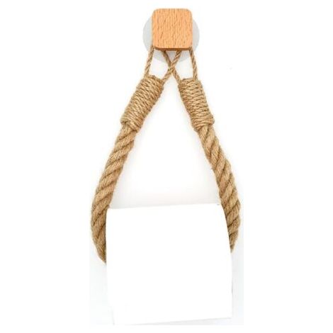 QORVA-Porte-papier toilette, porte-serviettes en corde de chanvre pour salle de bain et cuisine, porte-papier toilette, porte-rouleau (1/4)