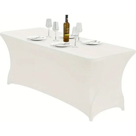 Funda rectangular enrollable para mesa de patio, lavable y sin arrugas, de una sola pieza, bodas, banquetes y fiestas [1837676 cm, Azul Real] (1/5)