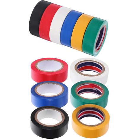 Ruban isolant en PVC ignifugé 18 mm x 10 m, lot de 12 rouleaux (1/5)