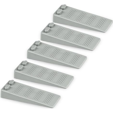 5 pièces cale porte caoutchouc souple, Hauteur Reglable Antidérapante bloc porte sol, Non Toxique, Non Odeur arrêt de porte, Protège Sols et Murs, Pour Tapis, Sols, Béton, parquets (Gris) (1/5)