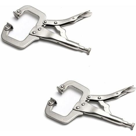 Lot de 2 colliers de serrage de 22,9 cm avec patins pivotants en acier pince étau de soudage (1/3)