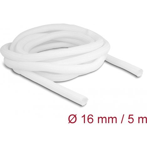 Delock Funda trenzada de cierre automÃ¡tico 5 m x 16 mm, color blanco