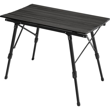 JAWINIO Campingtisch klappbar Falttisch höhenverstellbar Aluminium Schwarz (1/5)