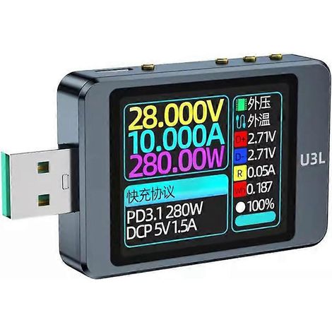 U3L USB-Tester: Voltmeter, Amperemeter, PD3.1-Schnellladeprotokoll, PPS-Welligkeitsspektrummessung (1/5)