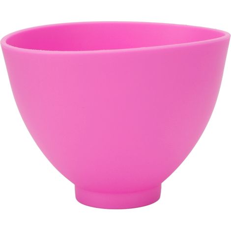Bol mélangeur en silicone rose 15x15x11cm, réutilisable et résistant à la chaleur, idéal pour la peinture, le plâtre et les masques faciaux. (1/5)