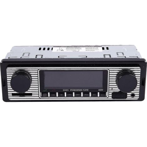 Crea – Autoradio Bluetooth vintage MP3 stéréo – Panneau métal brossé – Appels mains libres – Radio FM 18 stations – USB/SD – Télécommande incluse (1/5)