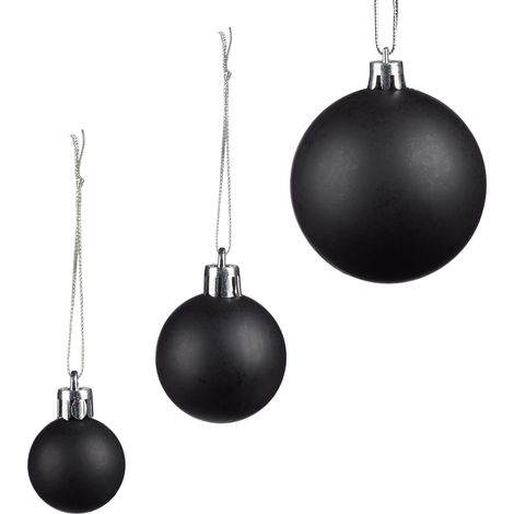 Lote de 100 bolas de Navidad decorativas brillantes para árbol ambiente festivo de poliestireno negro 130008649 (1/4)