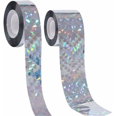 Lot de 2 bandes anti-pigeons - 80 m - Bandes réfléchissantes brillantes et réfléchissantes - Pour défense paisible des pigeons, oiseaux, chats et autres animaux-Crezuo (1/4)