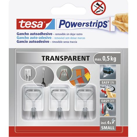 Gancho autoadhesivo powerstrips s, transparente (1/2)