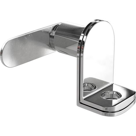 Serrure pour casier avec cadenas AM20, zamak chromé brillant, 60 x 46 x 25 mm, pour boîtes aux lettres et casiers, nécessite cadenas non inclus (1/5)