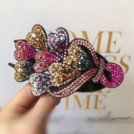 Barrette à Cheveux Cristal Élégante pour Cheveux Épais, Accessoire de Coiffure Strass pour Femmes et Filles (1/3)