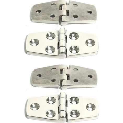 4 pièces 38x76 acier inoxydable 316 trapézodal six trous charnière pliante charnière pliante matériel bateau charnière,Pour meubles de maison, portes et fenêtres, etc. (1/5)