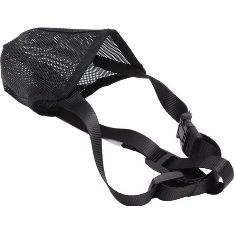 Muselière pour chien en maille souple Protection contre les appts empoisonnés Couvre-bouche pour animaux de compagnie avec sangles réglables pour petits chiens de taille moyenne 13x16cm / 5.1x6.3in (1/5)