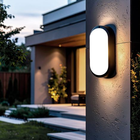Plafoniera LED 15W Ovale per Esterni 85x173 mm IP65 Hublot Black 3000K Bianco Caldo