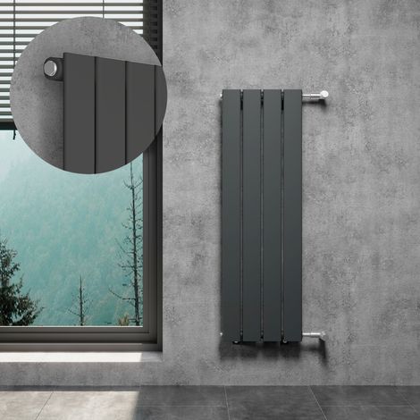 Flachheizkörper Paneelheizkörper Designheizkörper mit Seitenanschlsuss Nabenabstand 900 mm Anthrazit Breite 30 cm einlagig