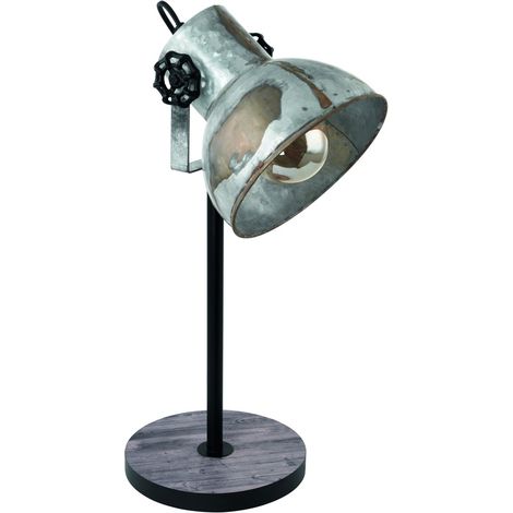 Lampe de table industrielle Barnstaple Noir et brun - 79368