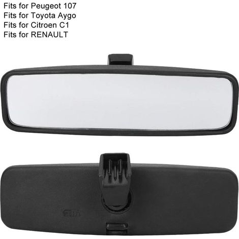 miroir intérieur de voiture,rétroviseur voiture,rétroviseur conduite accompagnée,retroviseur voiture bebe,Rétroviseur Remplacement Panoramique pour Peugeot 107/206/106 (1/4)