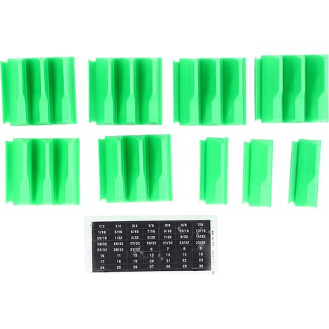 Geometric Wrench Organizer 20 Slots Modular Magnetic Wrench Rack Holder for 6mm to 38mm 1/4in to 1 1/2in Spanner Green (1/5)