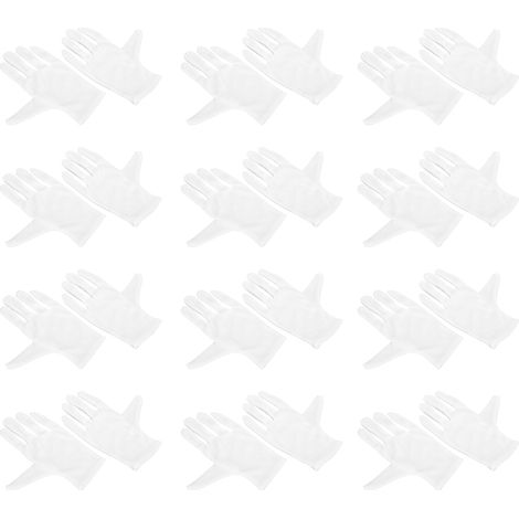 Lot de 12 paires de gants de travail en coton blanc, résistants à la transpiration, pour une protection optimale des mains (taille L). (1/5)