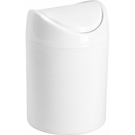Papelera basculante plástico para mesa 1.4 Litros Blanco (1/5)
