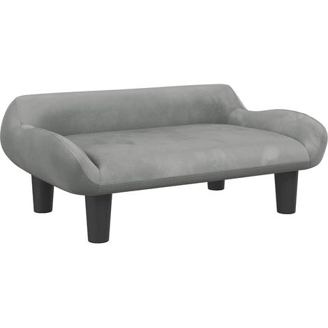 Lit pour chien panier canapé confortable clair 70 x 40 x 24 cm velours gris