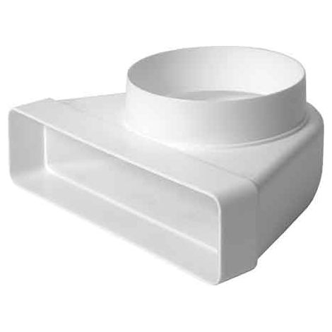CODO CON REDUCCIÓN DE TUBO REDONDO A RECTANGULAR De Ø 100 mm