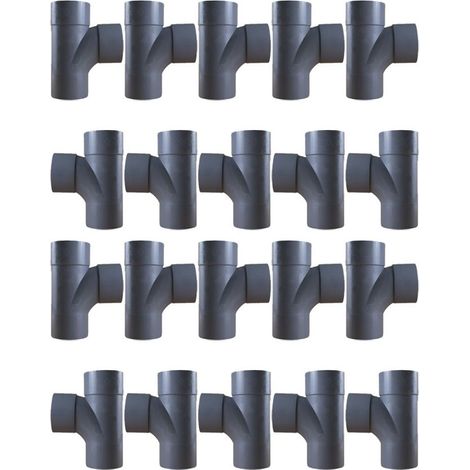 20 tés pied PVC 87°30 Mâle Femelle Ø100 - First Plast (1/5)